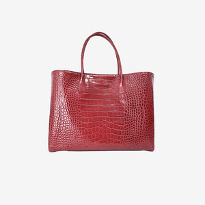 Chanel 26S Matthieu Blazy Shopping Bag Large in Red Crocodile Embossed Calfskin Leather with Gold Hardware (Contact to Enquire)