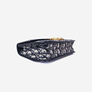 Dior Addict Flap Bag in Navy Blue Oblique Jacquard Canvas with Gold Hardware (Contact to Enquire)