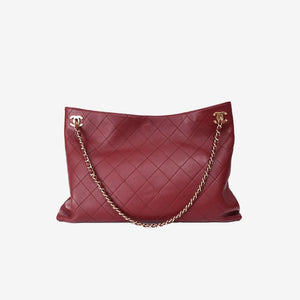 Chanel SS 2026 Large Shopping Bag in Burgundy Lambskin Leather with Gold Hardware (Contact to Enquire)