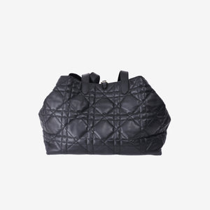 Dior Large Toujours Bag in Black Calfskin Leather with Gold Hardware