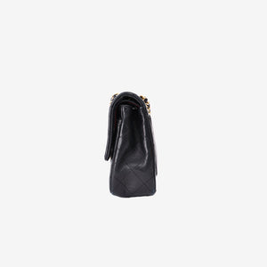 Chanel Vintage Classic Flap Bag in Black Lambskin Leather with Gold Hardware (Contact to Enquire)