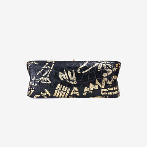 Chanel 2.55 Reissue 224 Graffiti Bag in Black Croc-Embossed Calfskin Leather with Gold Hardware (Contact to Enquire)