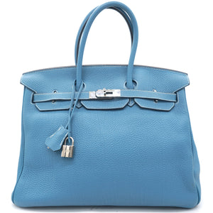 Togo Birkin 35 Bleu Jean