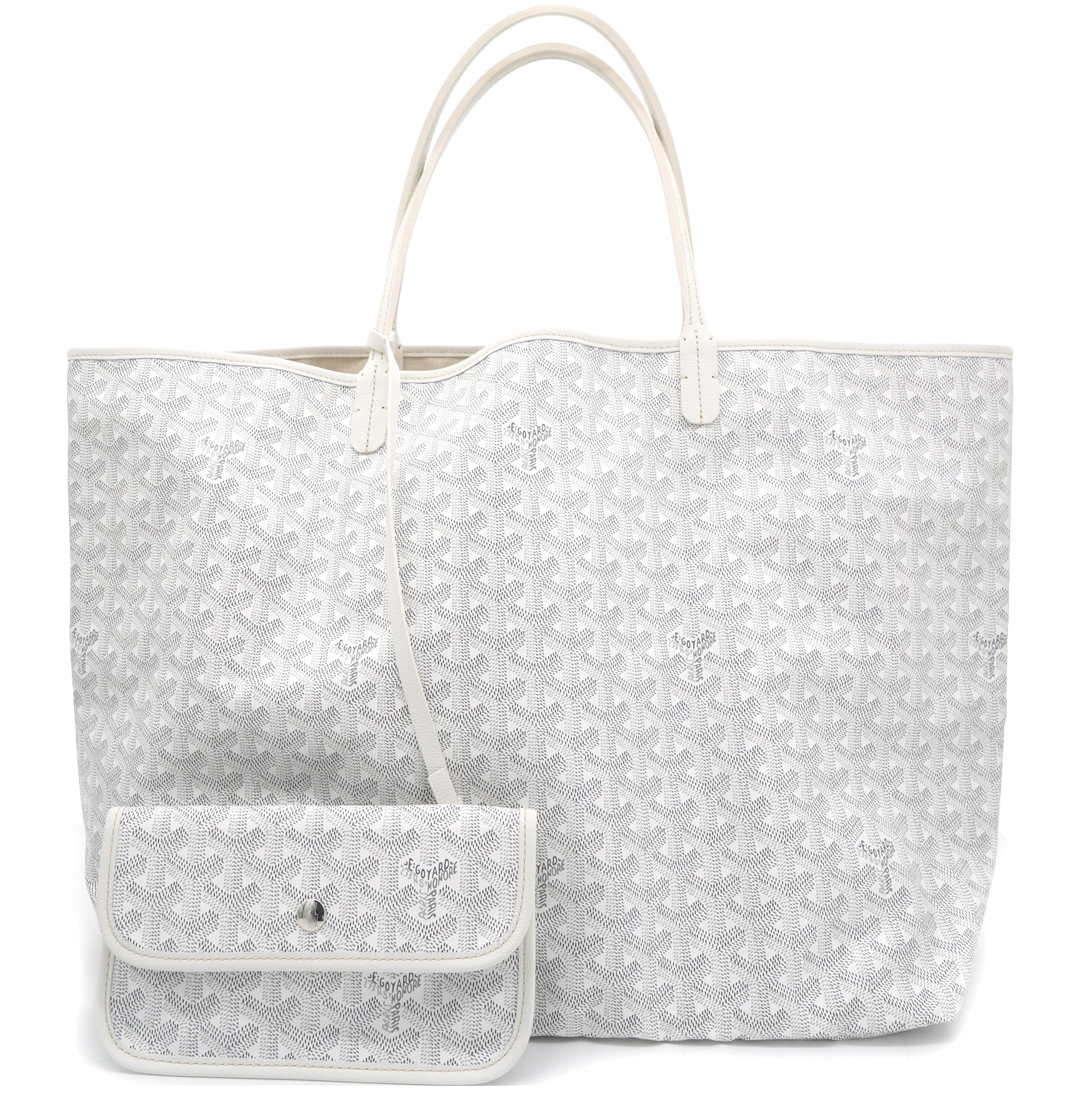 White Goyardine Coated Canvas St. Louis GM Tote