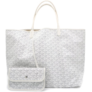 White Goyardine Coated Canvas St. Louis GM Tote