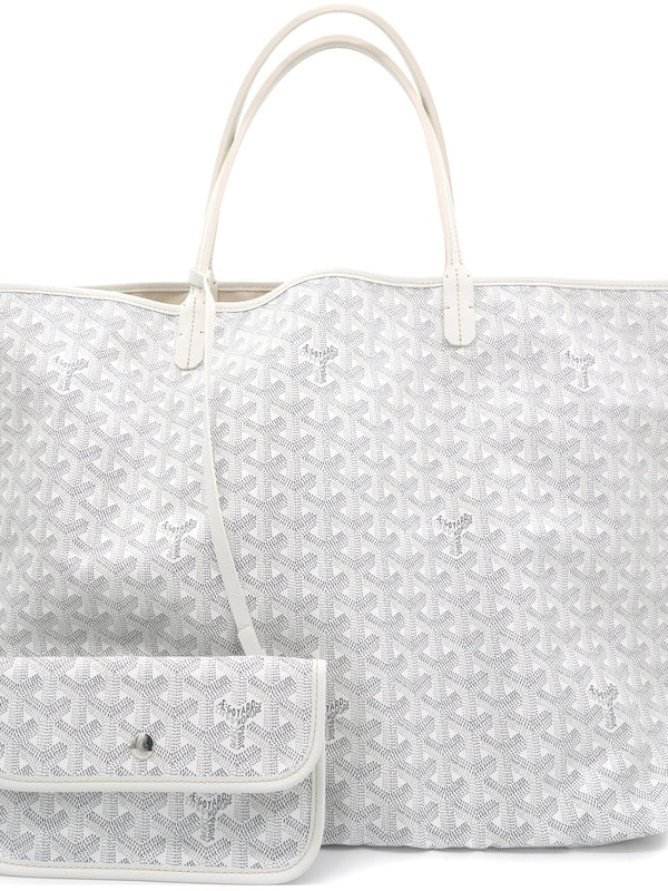 White Goyardine Coated Canvas St. Louis GM Tote