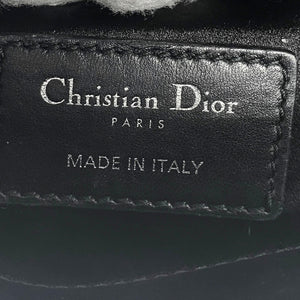 Satin Crystal Cannage Mini Lady Dior Black