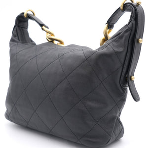 Lambskin Quilted Small Hobo Black