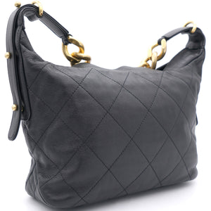Lambskin Quilted Small Hobo Black