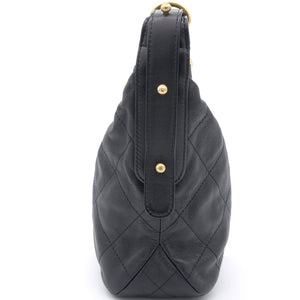 Lambskin Quilted Small Hobo Black