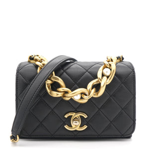 Pearl Boy Chain Bag Black