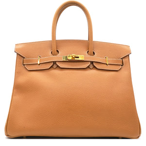 Togo Leather Birkin 35 Bag Natural Sable