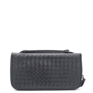 Brown Intrecciato Leather Zippy Travel Organiser