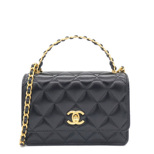23P Top Handle Wallet on Chain Black