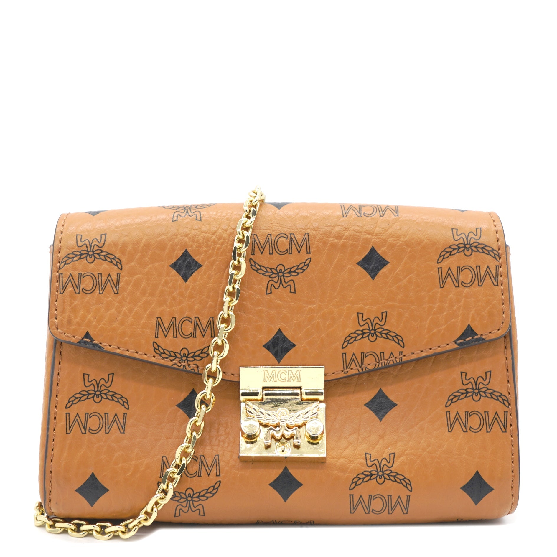 Cognac Visetos Coated Canvas Patricia Wallet on Chain