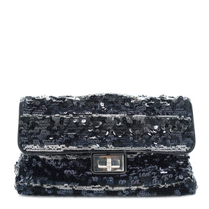 Reissue Sequin Medium Flap Bag Black/Silver
