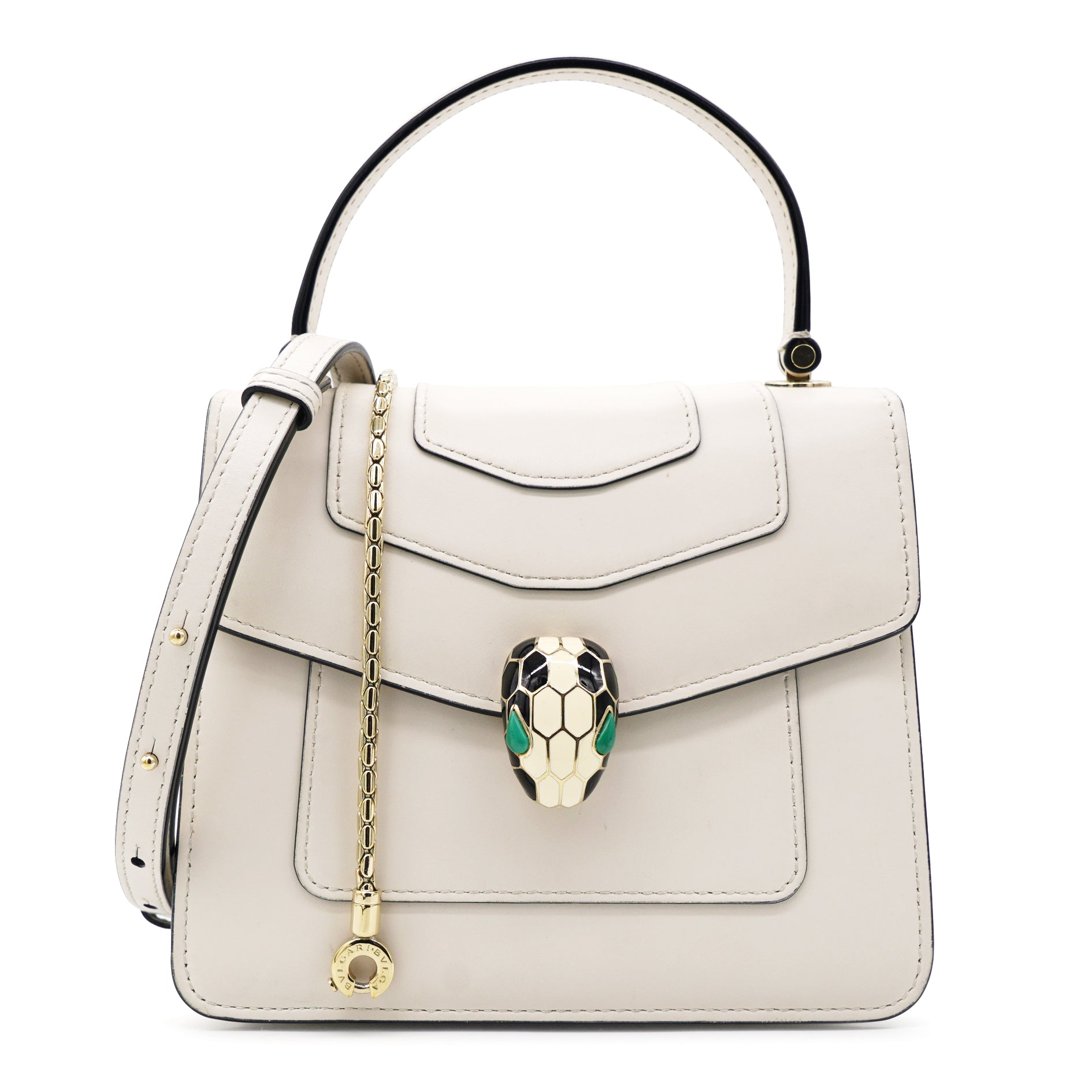Serpenti Forever Top Handle Bag White