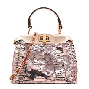 Mini Peekaboo Sequin Leather Pink 2WAY Handbag