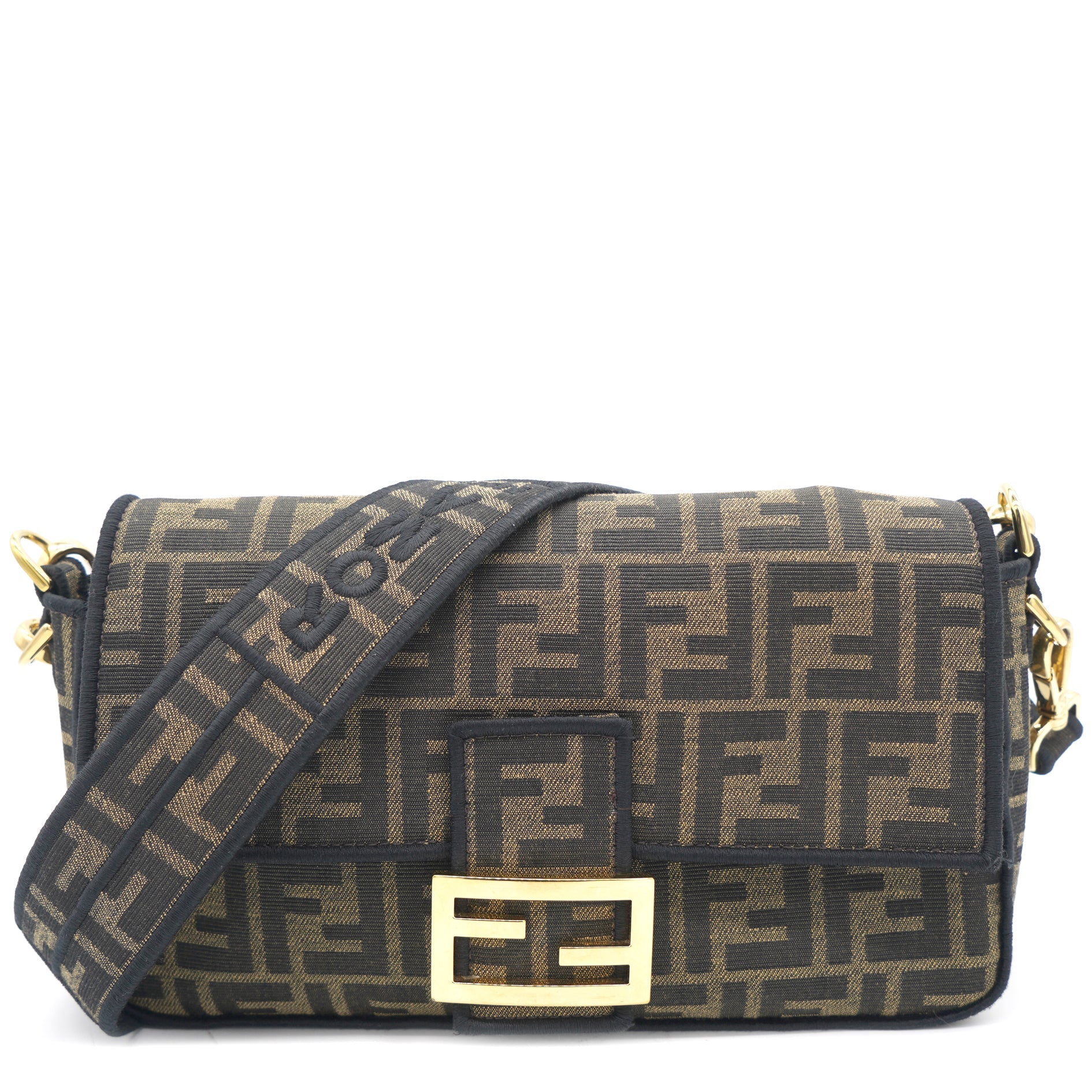 Tobacco Zucca Canvas Baguette Flap Top Handle Bag