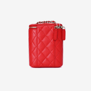 Chanel Vertical Vanity Case in Red Caviar Leather with Gold Hardware