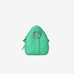 Louis Vuitton Keepall Bandoulière 25 Bag in Green Monogram Taurillon Leather with Silver Hardware