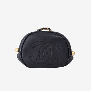 *RARE* Chanel Mini About Pearls Drawstring Bucket Bag in Black Quilted Calfskin Leather with Gold Hardware