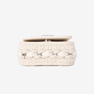 Chanel Mini Bag in White Lambskin Leather with Silver Hardware