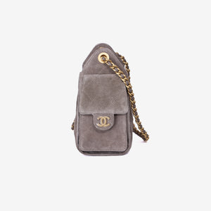 Chanel 25 Matthieu Blazy Small Handbag in Dark Grey Suede with Gold Hardware (Contact to Enquire)