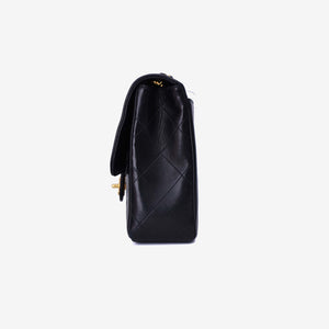 Chanel Classic Flap Medium Vintage in Black Lambskin Leather with Gold Hardware