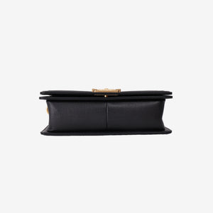 Chanel Boy Flap Bag in Black Caviar Leather with Gold Hardware