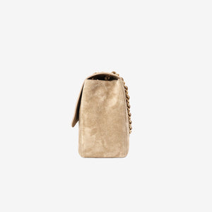 Chanel 26S Matthieu Blazy Maxi Flap Bag in Dark Beige Suede Calfskin Leather with Gold Hardware (Contact to Enquire)