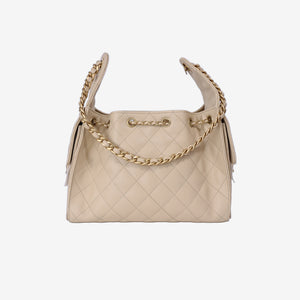Chanel 25 Small Bag in Beige Calfskin Leather with Gold Hardware (Contact to Enquire)