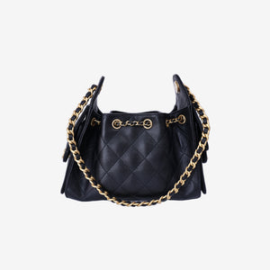 Chanel 25 Mini Hobo Bag in Black Calfskin Leather with Gold Hardware (Contact to Enquire)