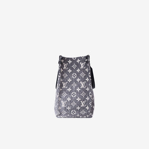 Louis Vuitton OnTheGo MM Tote Bag in Black Monogram Jacquard Denim