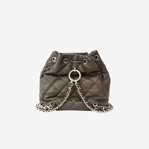 Chanel Duma Drawstring Backpack in Khaki Lambskin Leather (Contact to Enquire)