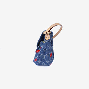 Louis Vuitton x Takashi Murakami Sunset Bag in Monogram Denim Cerises with Gold Hardware (Contact to Enquire)