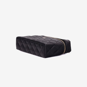 Chanel LP Vanity Case with Chain Small CC Logo in Black Caviar Leather with Gold Hardware (Contact to Enquire)