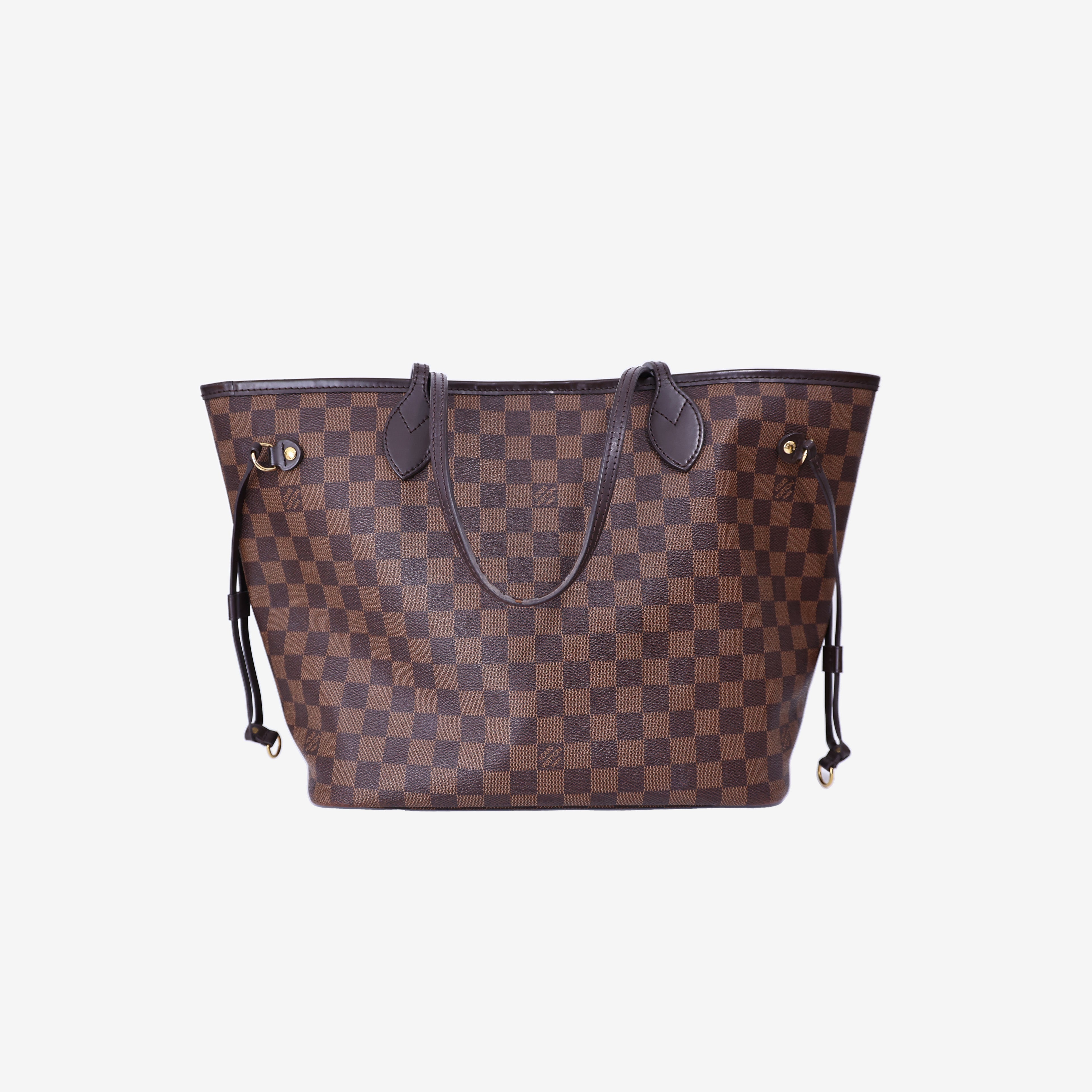 Louis Vuitton Neverfull Tote Bag in Brown Monogram Canvas Leather with Gold Hardware