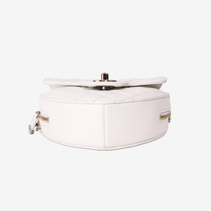 Chanel Heart Bag in White Lambskin with Gold Hardware