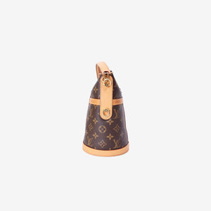 Louis Vuitton Duffle Handbag in Brown Monogram Canvas with Gold Hardware