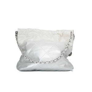 Chanel 22 Bag in White Calfskin Leather with Palladium Hardware (Contact to Enquire)