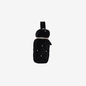 Chanel Velvet Diamanté Quilted Top Handle Vanity Case in Black with Gold Hardware (Contact to Enquire)