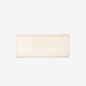 Chanel Quilted Clutch in Beige Satin with Gold Hardware