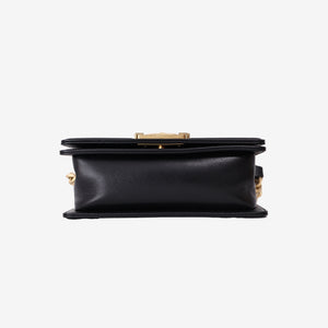 Chanel Small Boy Bag in Black Quilted Caviar Leather with Gold Hardware