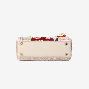 Dior Lady Dior Art Edition Mini Bag by Genieve Figgis with Multicoloured Beaded Embellishments and Gold Hardware