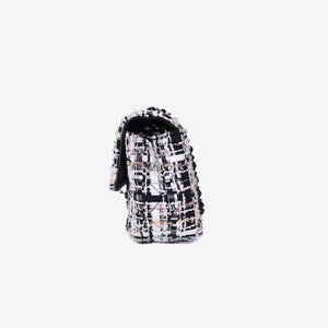 Chanel Classic Flap Bag in Black/White Tweed Leather with So Black Hardware (Contact to Enquire)