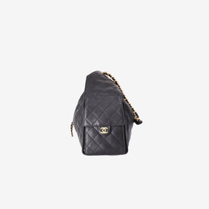 Chanel 25 Medium Hobo Bag in Black Caviar Leather with Gold Hardware (Contact to Enquire)