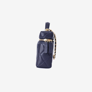 Chanel Long Vanity Case with Chain in Blue Caviar Leather with Gold Hardware (Contact to Enquire)