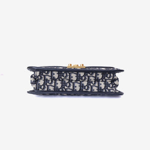 Dior Addict Flap Bag in Navy Blue Oblique Jacquard Canvas with Gold Hardware (Contact to Enquire)