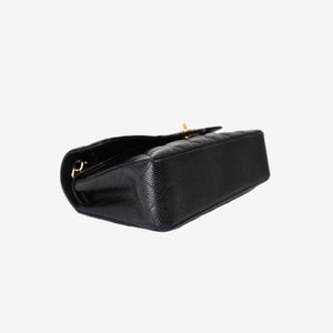 Chanel Small Classic Double Flap Bag in Black Caviar Leather with Gold Hardware